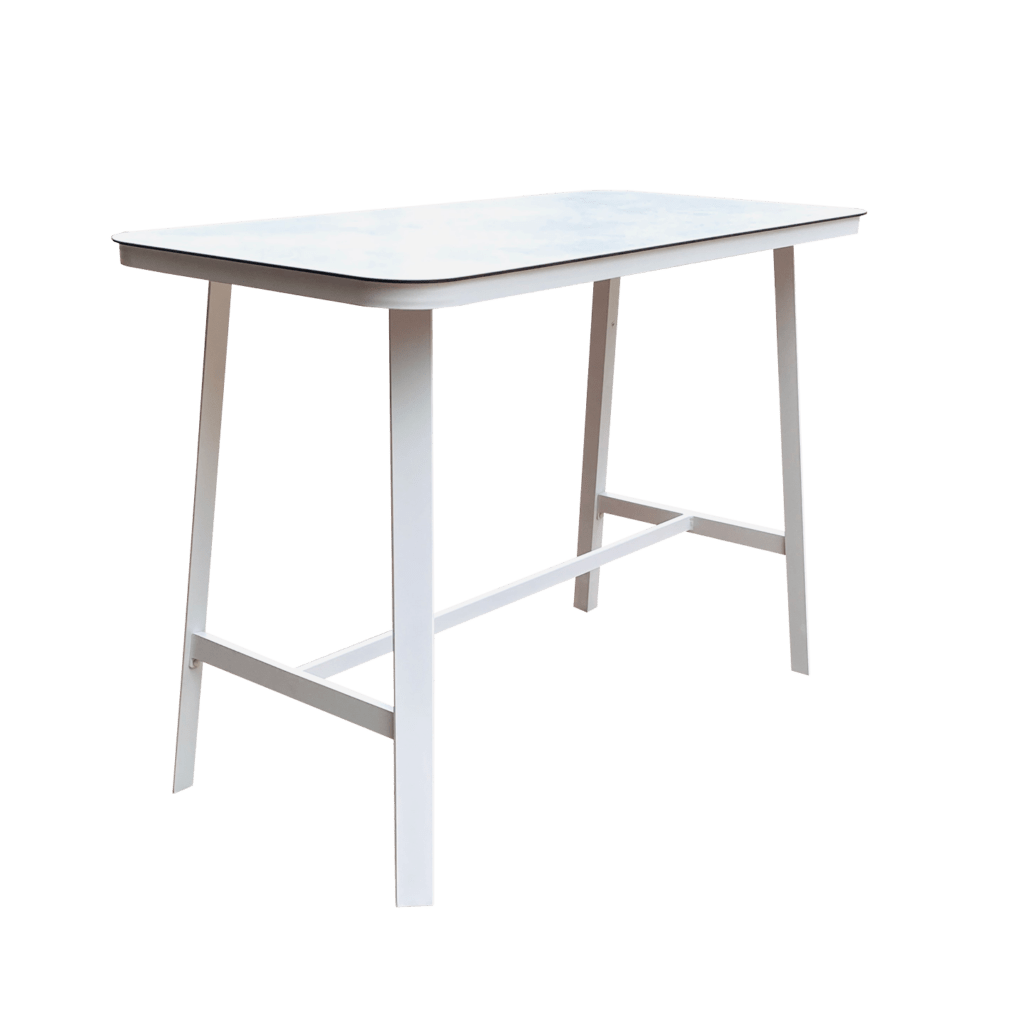 BAR TABLE White Aluminium Structure HPL Table Top Size L 150 X W bar-table-white-aluminium-structure-hpl-table-top-size-l-150-x-w