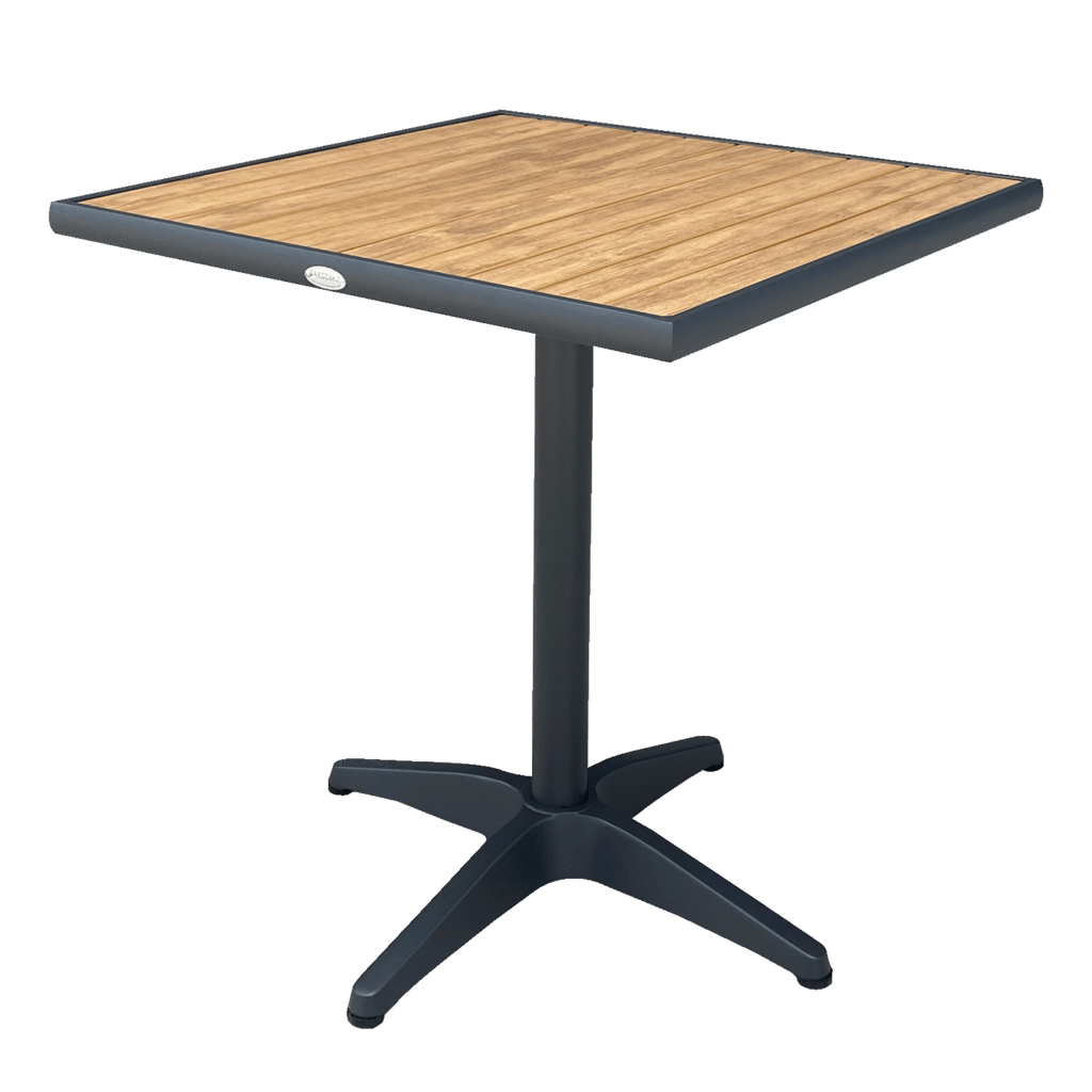 SQUARE ALU TABLE Black Alu Polywood Slat Top Edenko Thailand mens-usa-climbing-store