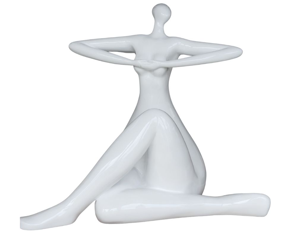 Ladie Sitting Plane White 58x40x51 4990