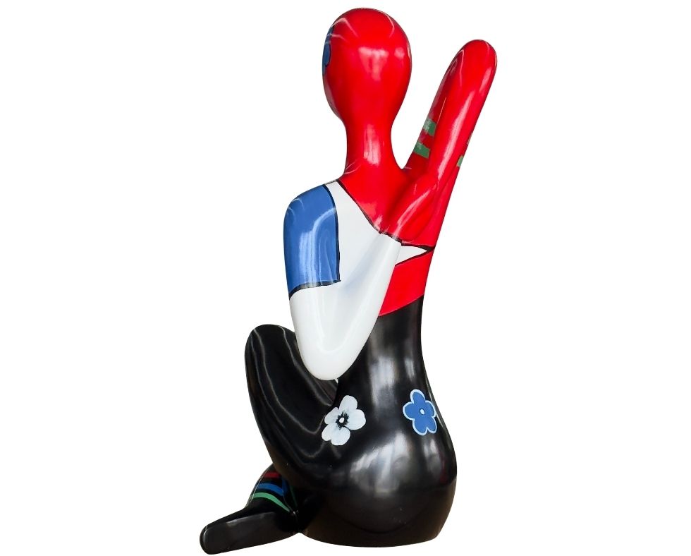 Ladie Sitting with Red Head 45x27x54cm 4990 (2)