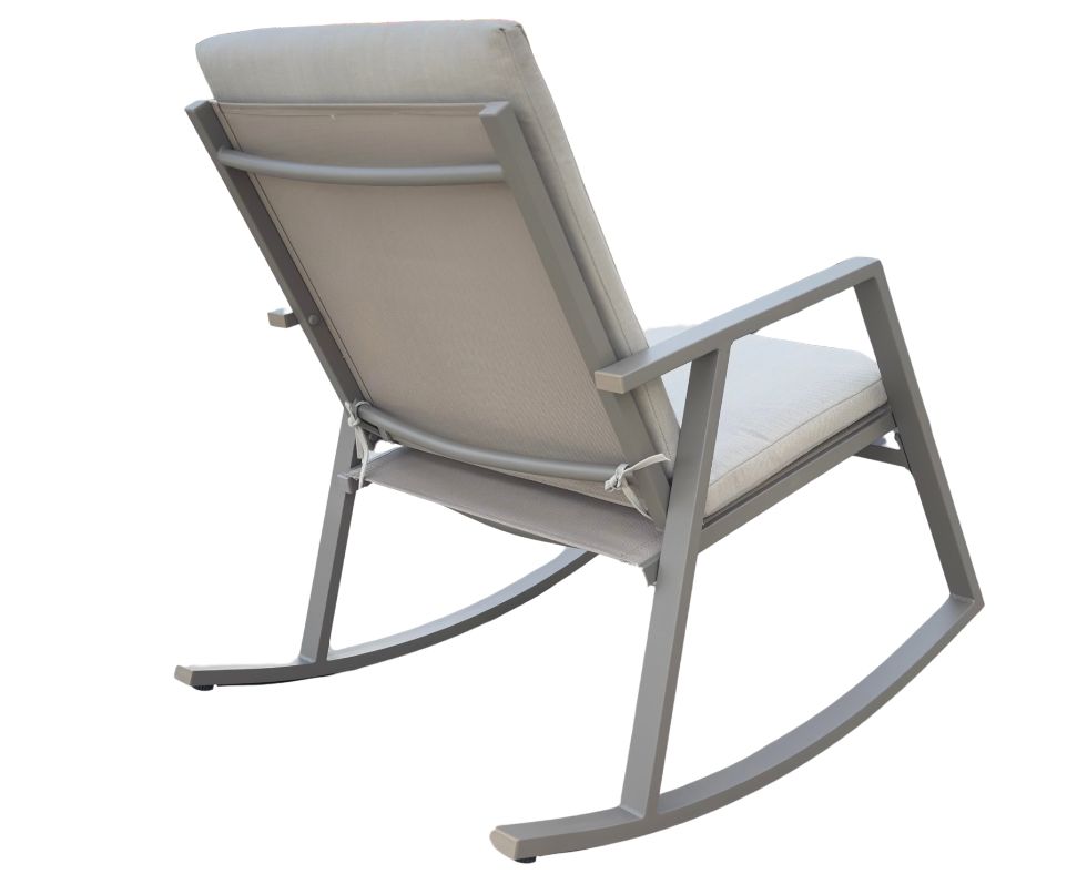 TINIAN Rocking Relaxing Armchair Capuccino Back