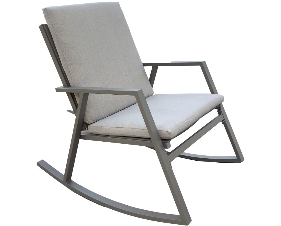 TINIAN Rocking Relaxing Armchair Capuccino Side