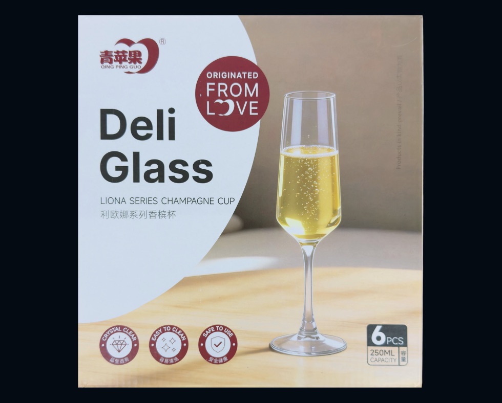 X-D-PSD***980 x 788 - - TULIP Champagne Glass - Material: Ordinary Glass Capacity: 250 mL - Box Set of 6 Glasses -