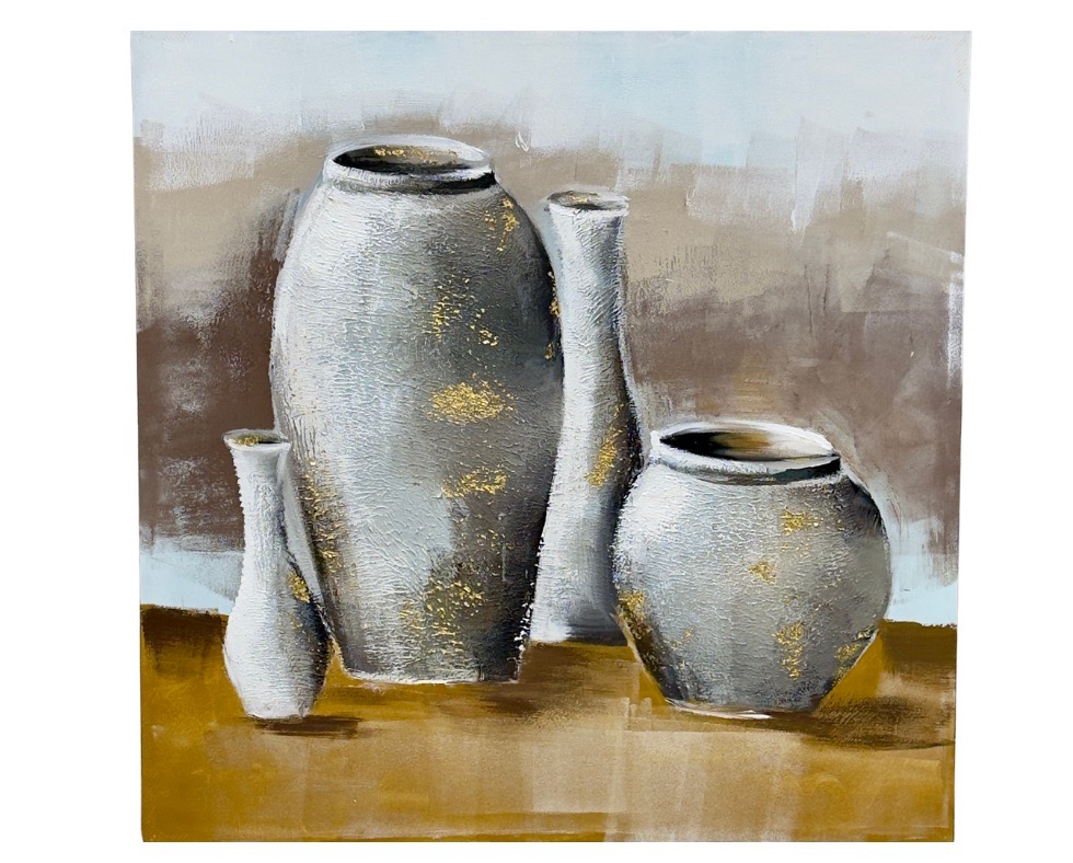 2 - 100 x 100 cm Handmade Oil Painting with Wood Frame Grande