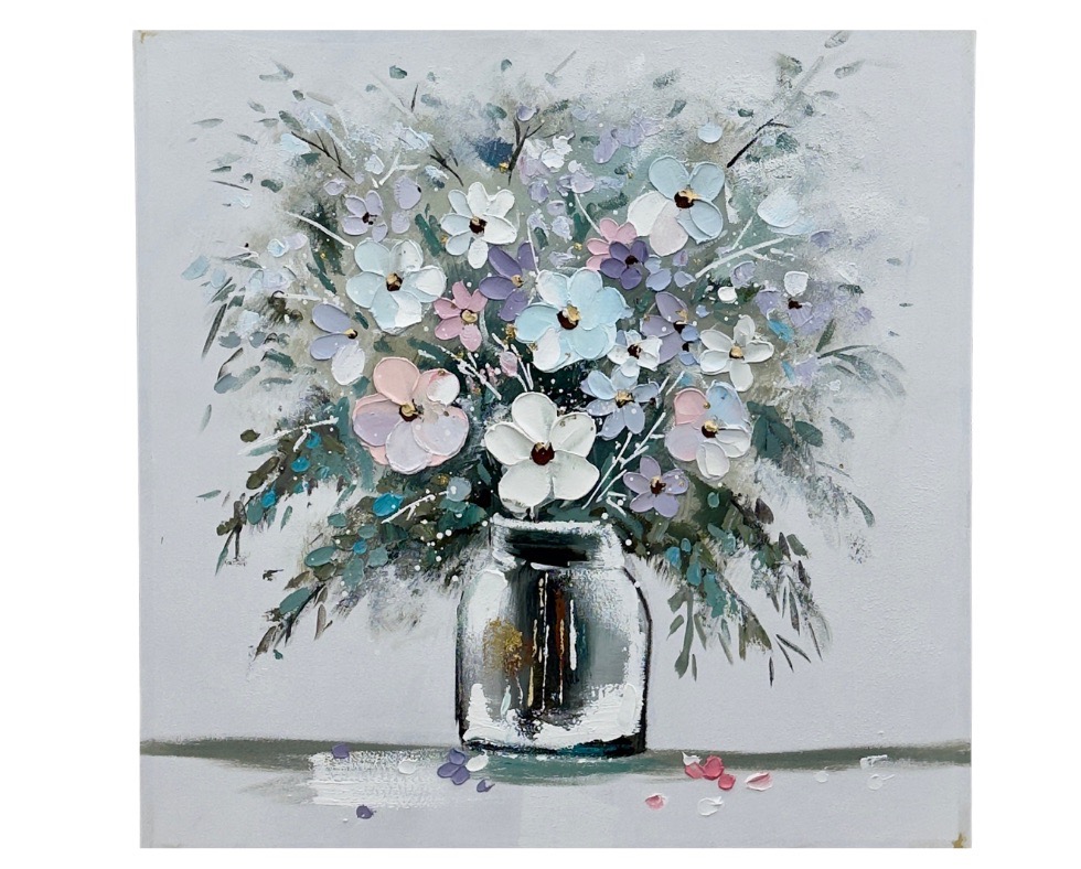 3 - 100 x 100 cm Handmade Oil Painting with Wood Frame Grande