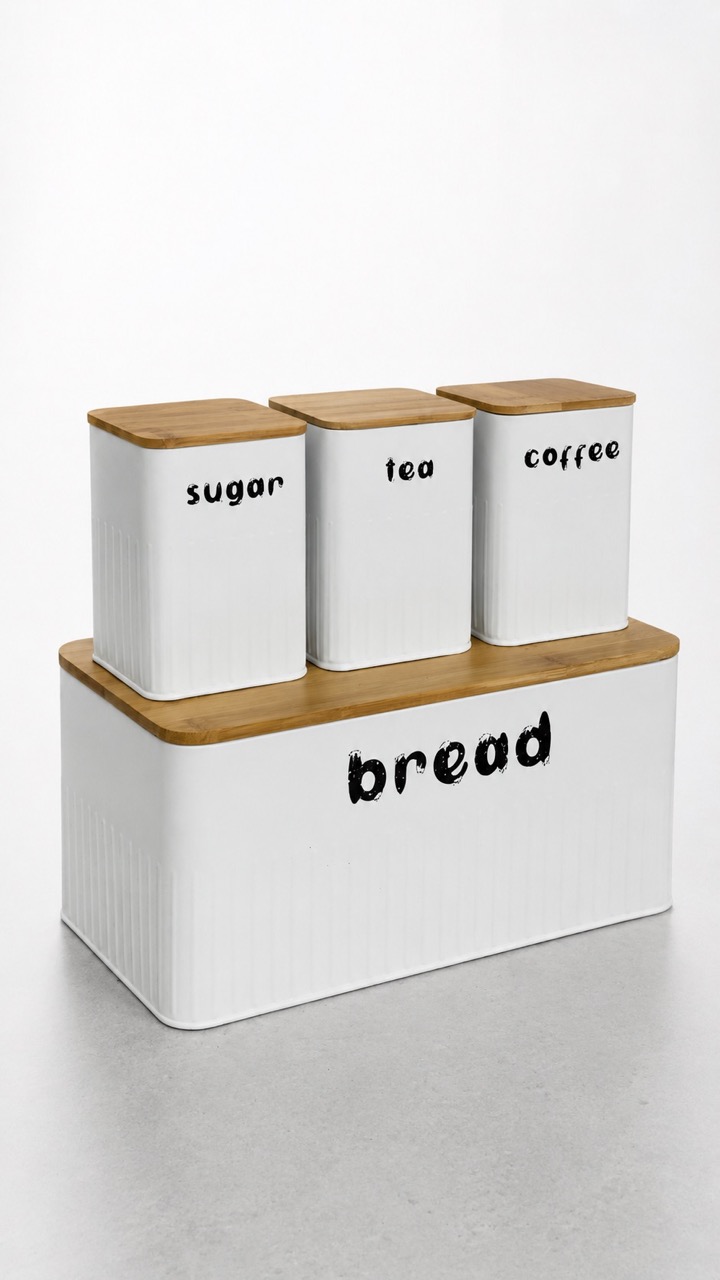 3 Kitchen Metal Storage Boxes Grande