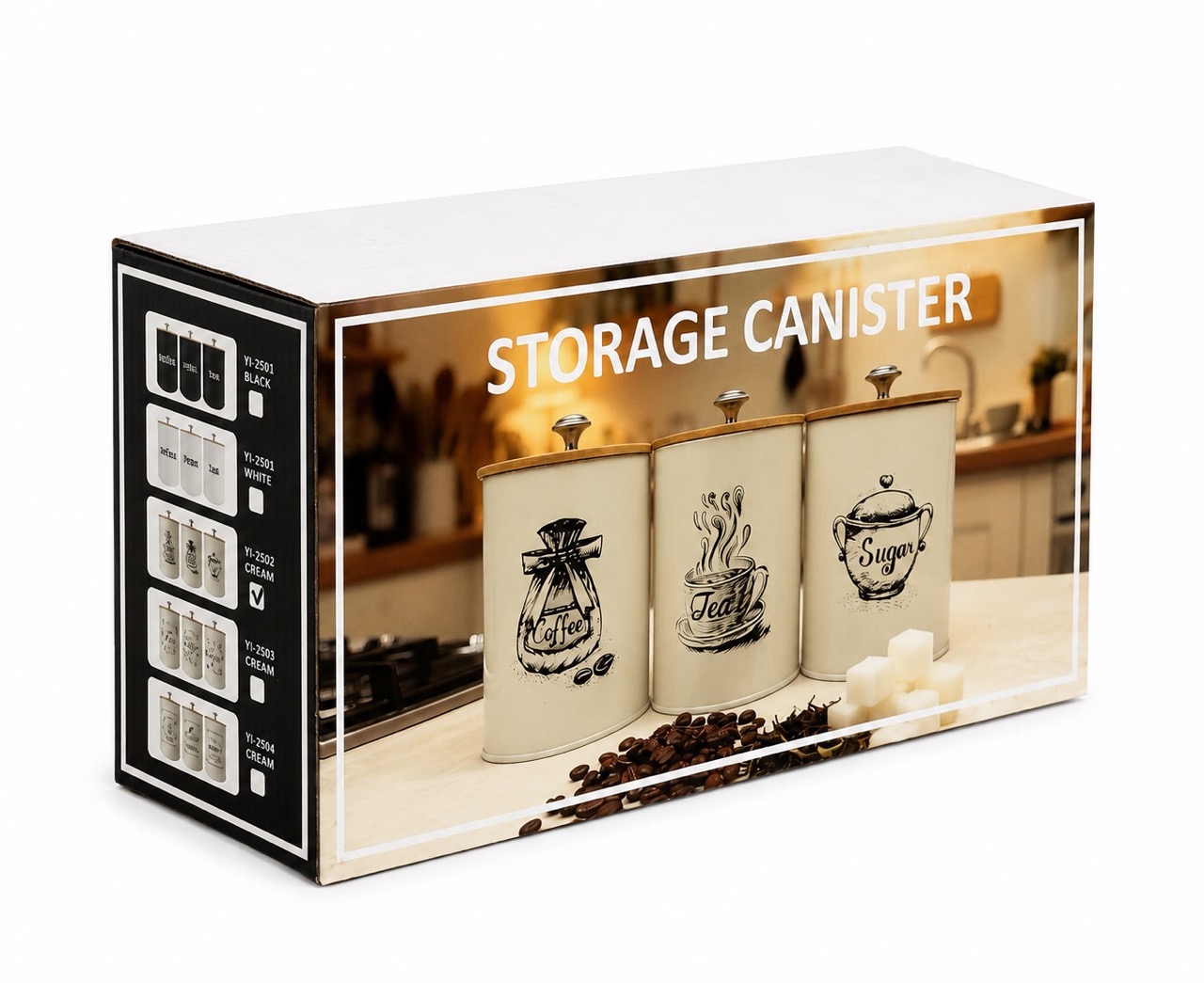 3 Kitchen Metal Storage Boxes Pic 2 Grande
