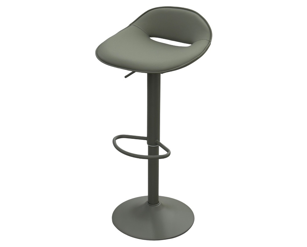 E 07/26 - Bar Stool Khaki Swivel 360° Adustable Ref: CP2506 Seat PU Leather Seat Metal Base Covered Khaki Painting W: 46 x D: 41 x Seat Height : 60 / 83 cm