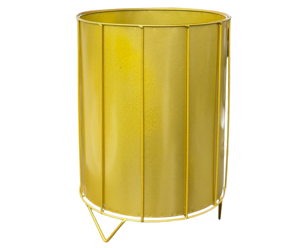 Metal Plant Pot Gold L D 26 x H 37cm