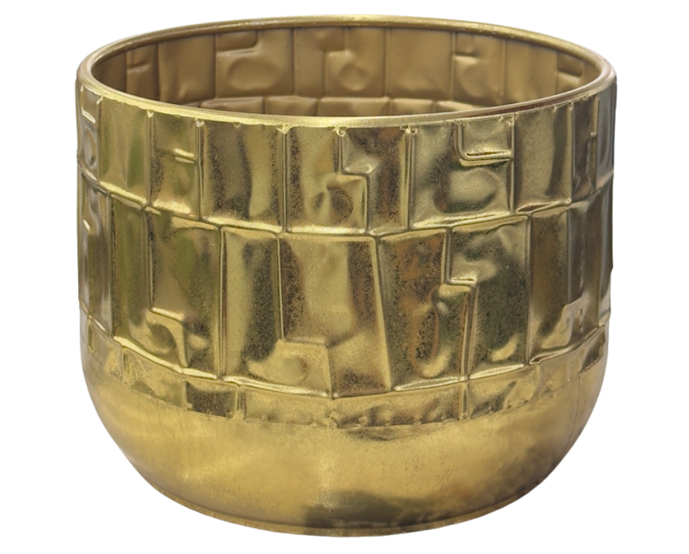 Metal Plant Pot Gold L D 30 x H 23 cm 690 Thb