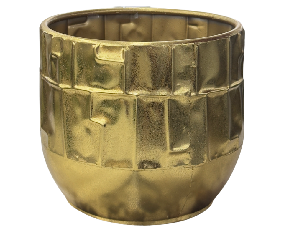 Metal Plant Pot Gold S D 22 x H 19 cm 379THB