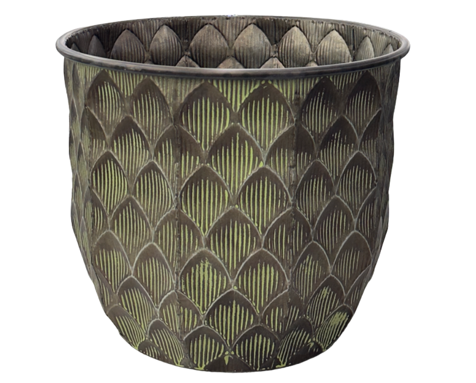 Metal Plant Pot Green M D 29 x H 25 cm 890THB