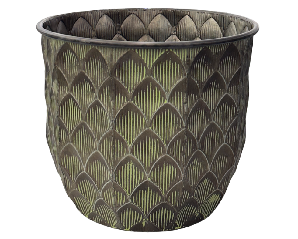 Metal Plant Pot Green S D 25 x H 24 cm 690THB