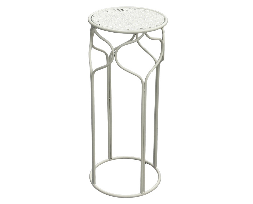 E 07/26 - Metal Stand for Flower Pot M. White-Off D 26 x H 60 cm 529THB
