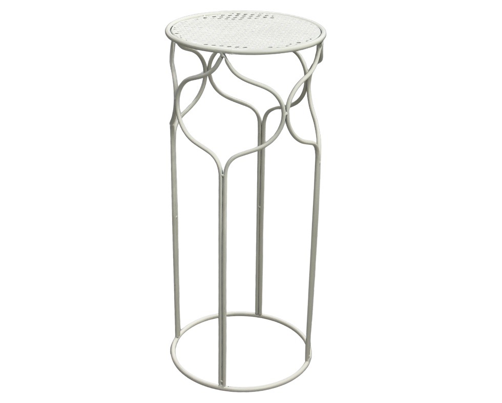 E 07/26 - Metal Stand for Flower Pot S. White-Off D 22 x H 50 cm 299THB