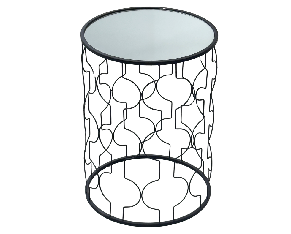 Metal Stand for Flower Pot. Black . Glass Top D 32 x H 46 cm 890THB