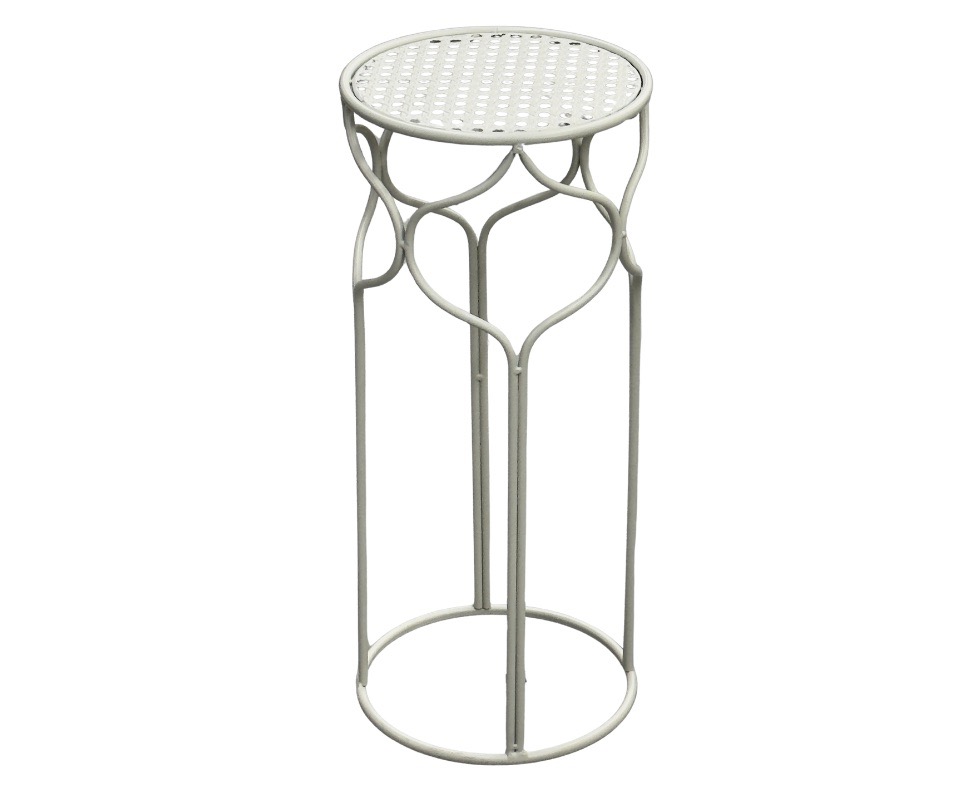 E 07/26 - Metal Stand for Flower Pot. White-Off L D 30 x H 70 cm 849THB