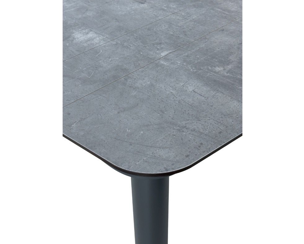 E 07/26 - - PANAY - Square alu table 120 x 120cm, HPL top. Dark ray Color. (2)