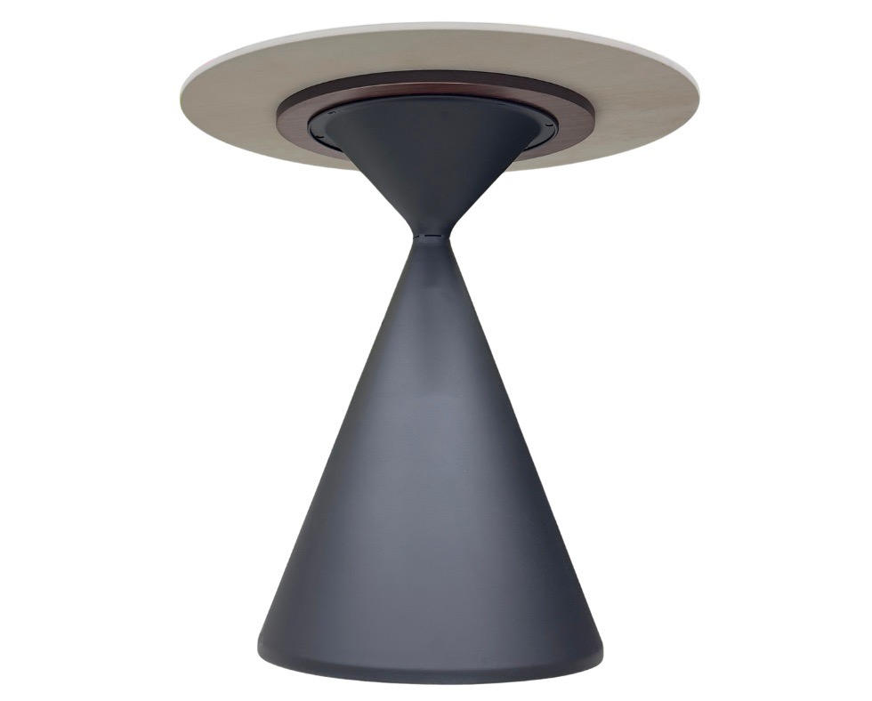 E 07/26 - Side Table, metal cone & Sinterstone plate D 70 x H 73 cm v