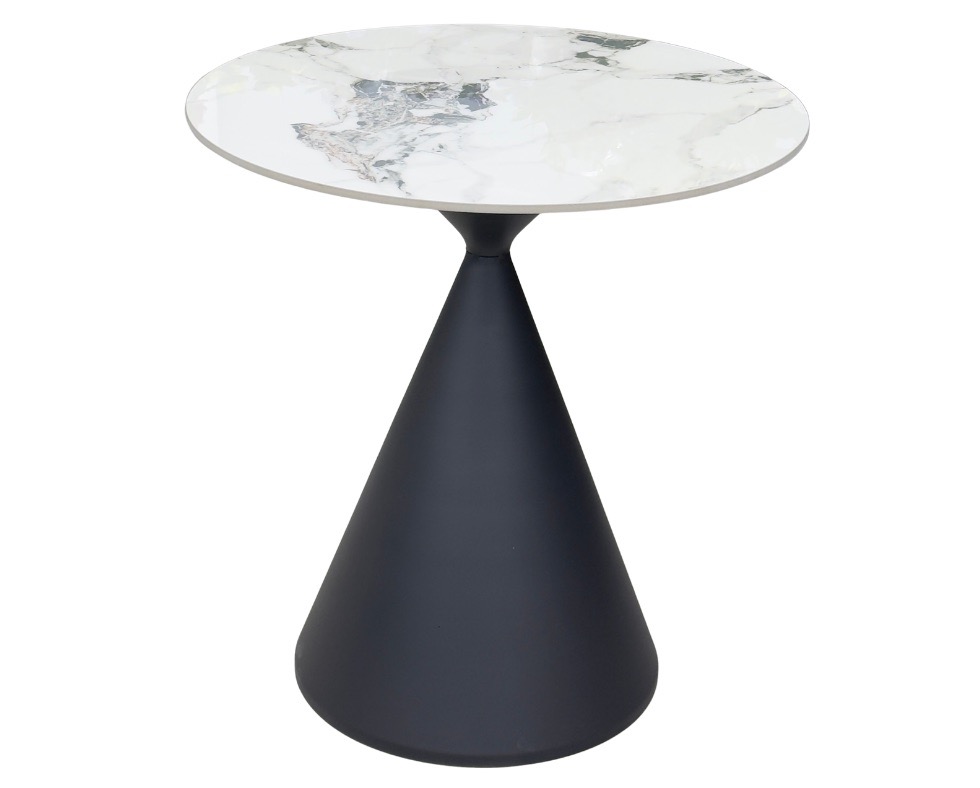 E 07/26 - Side Table, metal cone & Sinterstone plate d 70 x H 73 cm