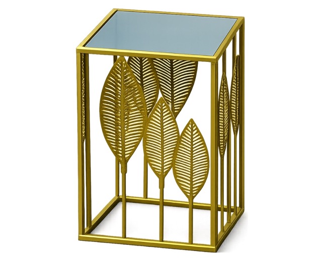 E 07/26 - Tablette Metal Gold S 25 x 25 x H 50 cm Top Miror