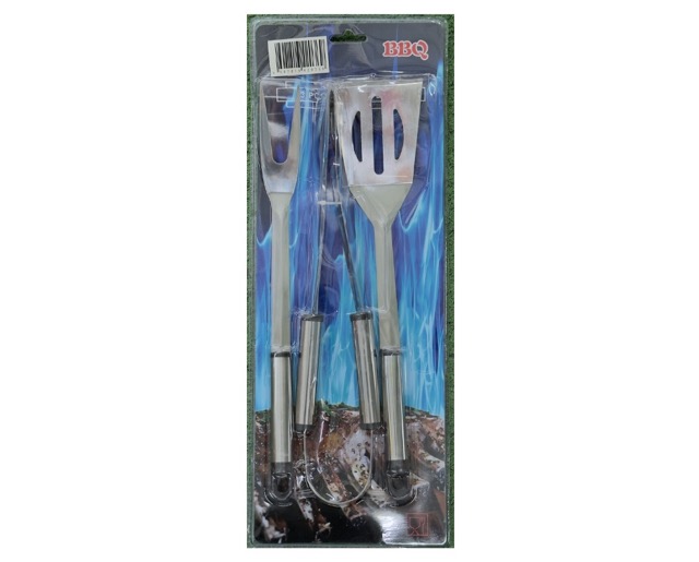 E 07/26 - BBQ 3-Piece Stainless Steel Tool Set – 35 cm